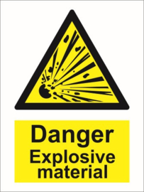 Warning danger explosive material