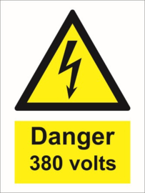 Warning danger 380 volts