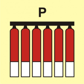 Imo sign fixed powder fire extinguishing