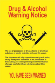 Drug en alchohol warning notice