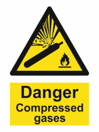 Warning danger compressed gases