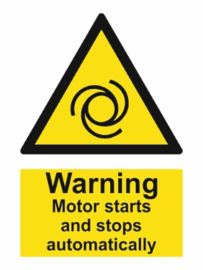 Warning motor starts and stops automatically