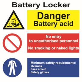 Space identification signage - Battery Locker