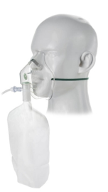 Adult, high concentration oxygen mask, safety vent and tube, 2.1m