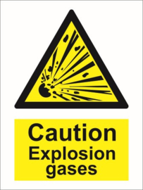 Warning caution explosion gases