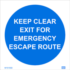 Imo sign keep clear exit emergency esc r