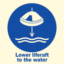 Lower liferaft to the water