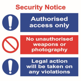 ISPS code sign - Security notice (authorised acces only)