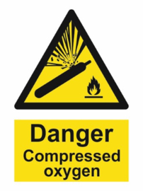 Warning danger compressed oxygen