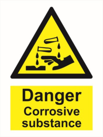 Warning danger corrosive substance