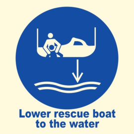 Lower rescue boat to the water