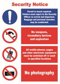 ISPS code sign - Security notice (permit to board required)