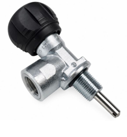 Breathing air valve with anti closing safety 300 bar