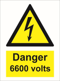 Warning danger 660 volts