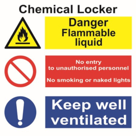 Self adhesive Space indentification signage - Chemical Locke