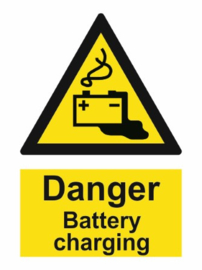 Warning danger battery charging