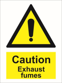 Warning caution exhaust fumes