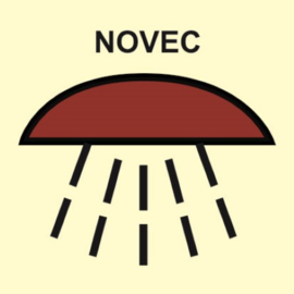 Space or group of spaces protected by fire-extinguishing system for Novec