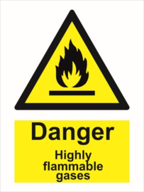 Warning danger highly flammable gases