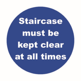 Staircase must be kept clair at all times