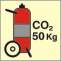 Imo sign wheeled CO2 fire extinguis 50kg