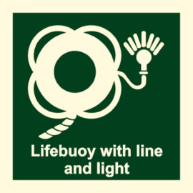 Life buoy with light and line