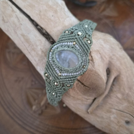 Macramé armband Bergkristal
