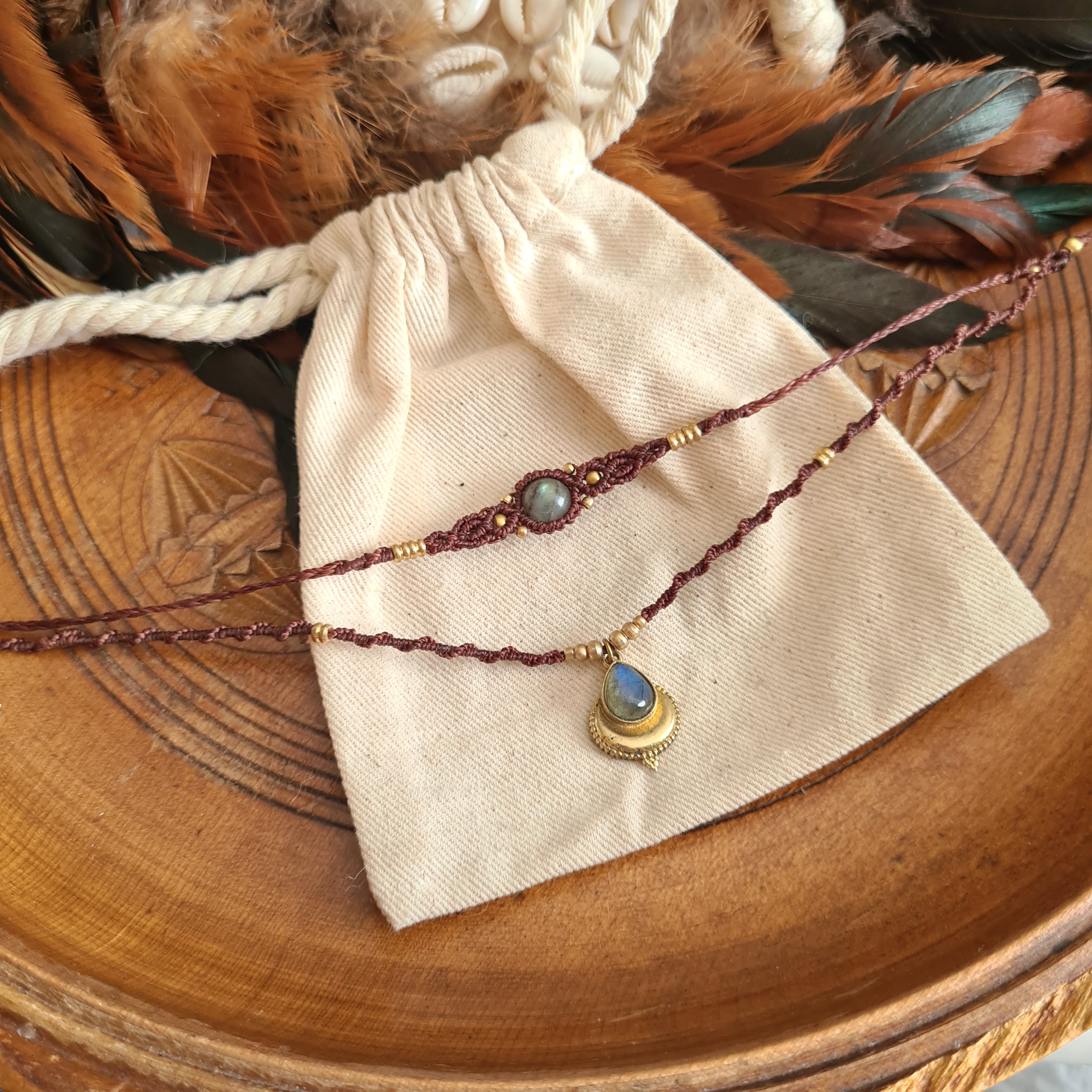 Double layered choker Labradoriet