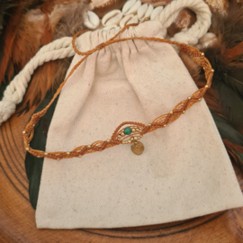 Macramé enkelbandje Spiraal
