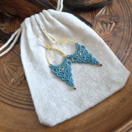 Boho drops oorbellen IJsblauw
