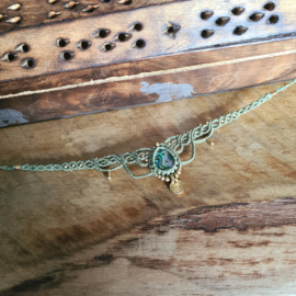 Macramé choker Abalone