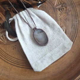 Macramé ketting  Agaat