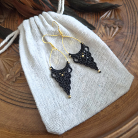 Boho drops oorbellen Zwart