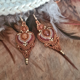 Boho oorbellen Agaat