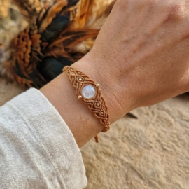 Macramé armbandje Bergkristal