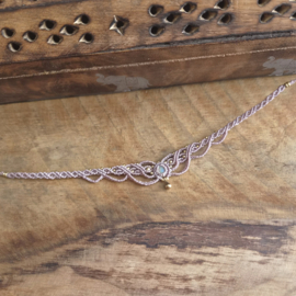 Macramé choker Opaal