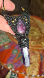 Macramé ketting Amethist