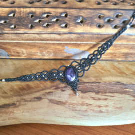 Macramé choker Amethist