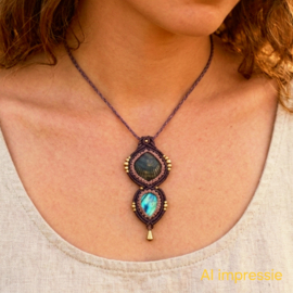 Macramé ketting Mermaid Abalone