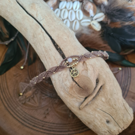Macramé enkelbandje Peace