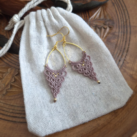 Boho drops oorbellen Mauve