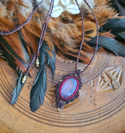 Macramé ketting Botswana Agaat