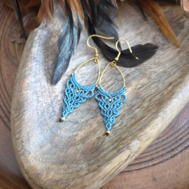 Boho drops oorbellen IJsblauw