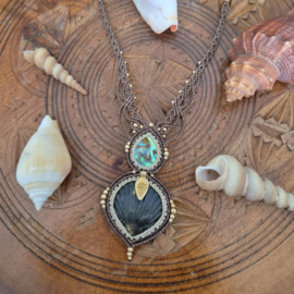 Macramé ketting Mermaid Abalone
