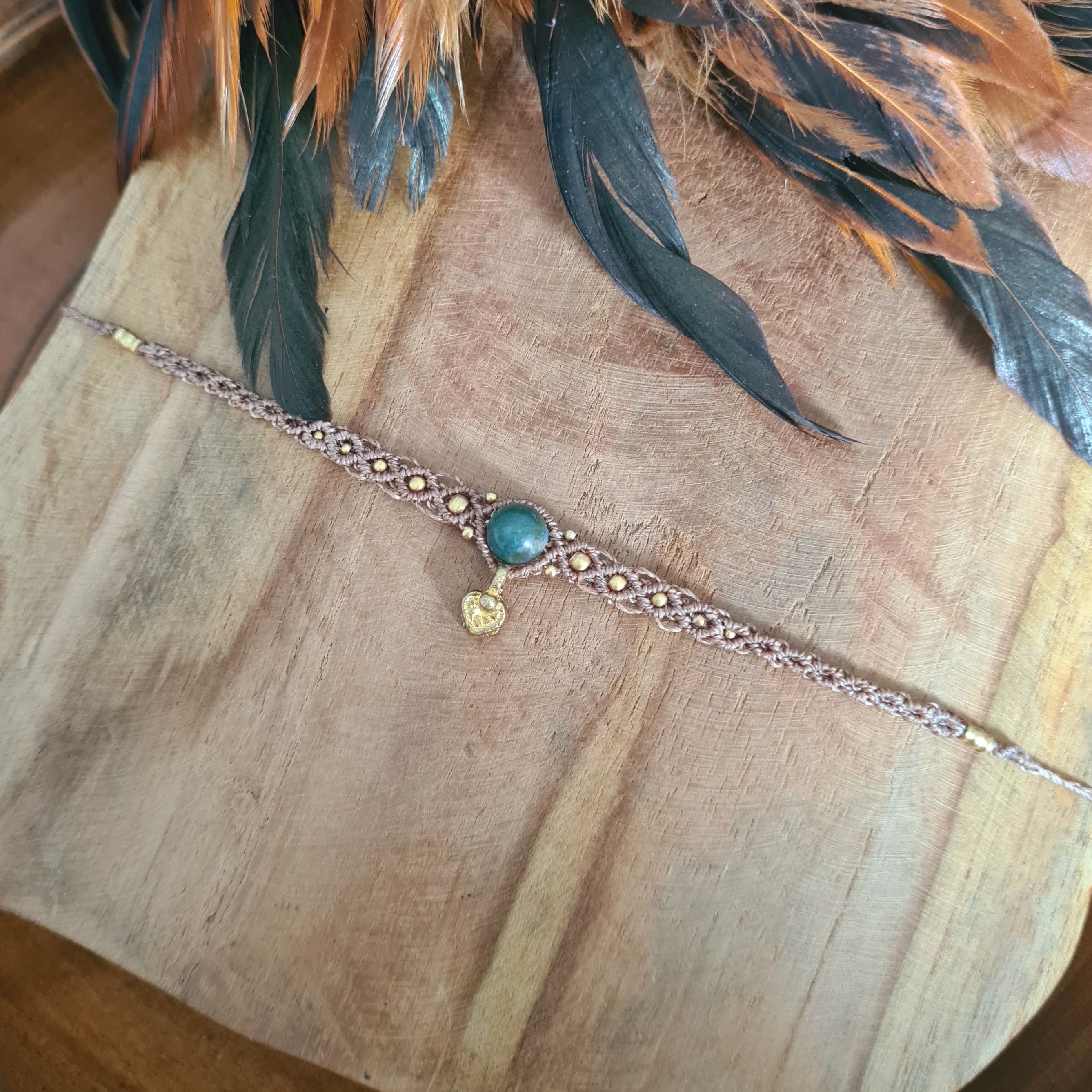 Macramé choker Aventurijn