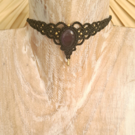 Macramé choker Amethist