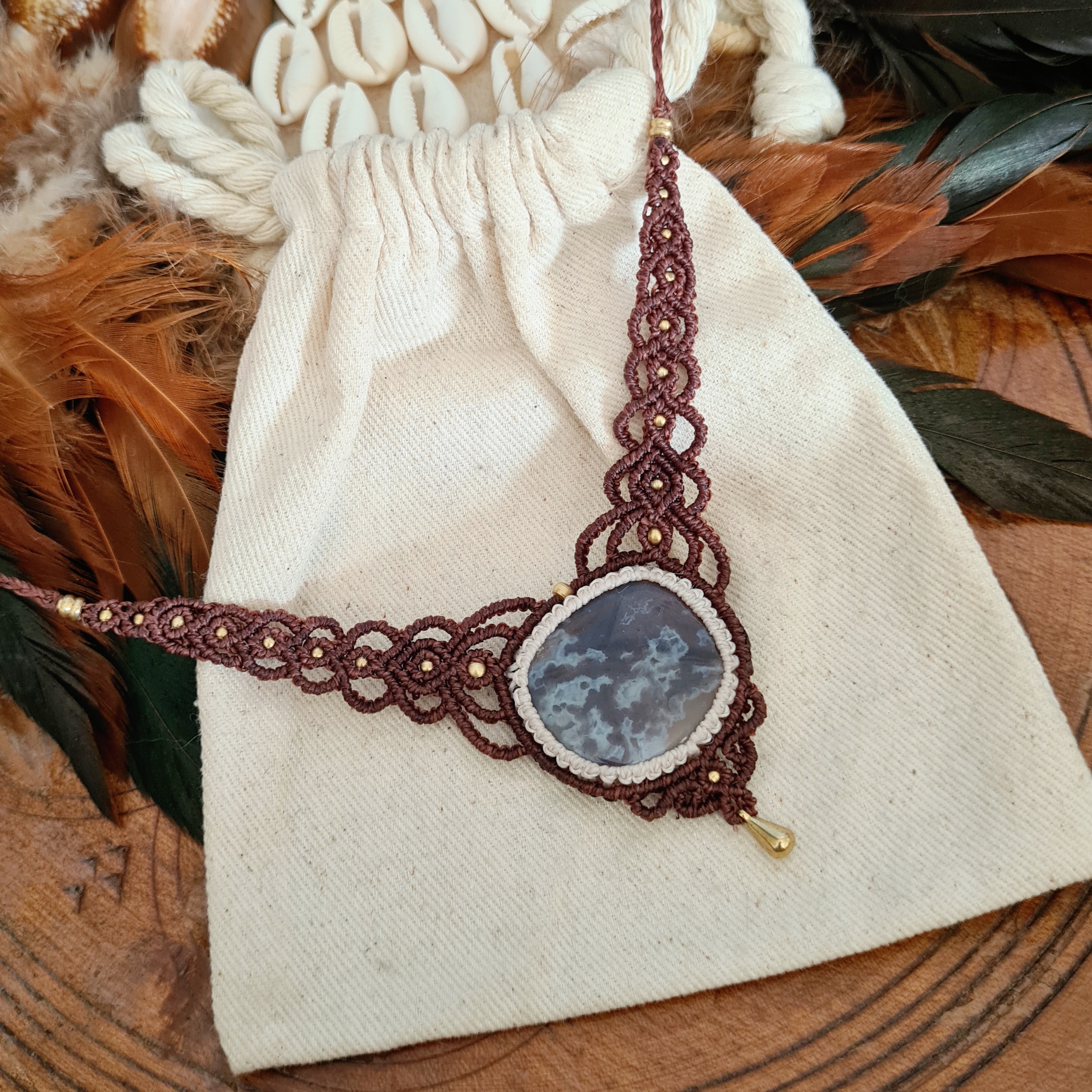 Macramé ketting Mosagaat