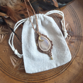 Macramé ketting  Maansteen