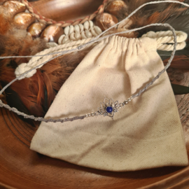 Macramé choker Lotus Lapis Lazuli