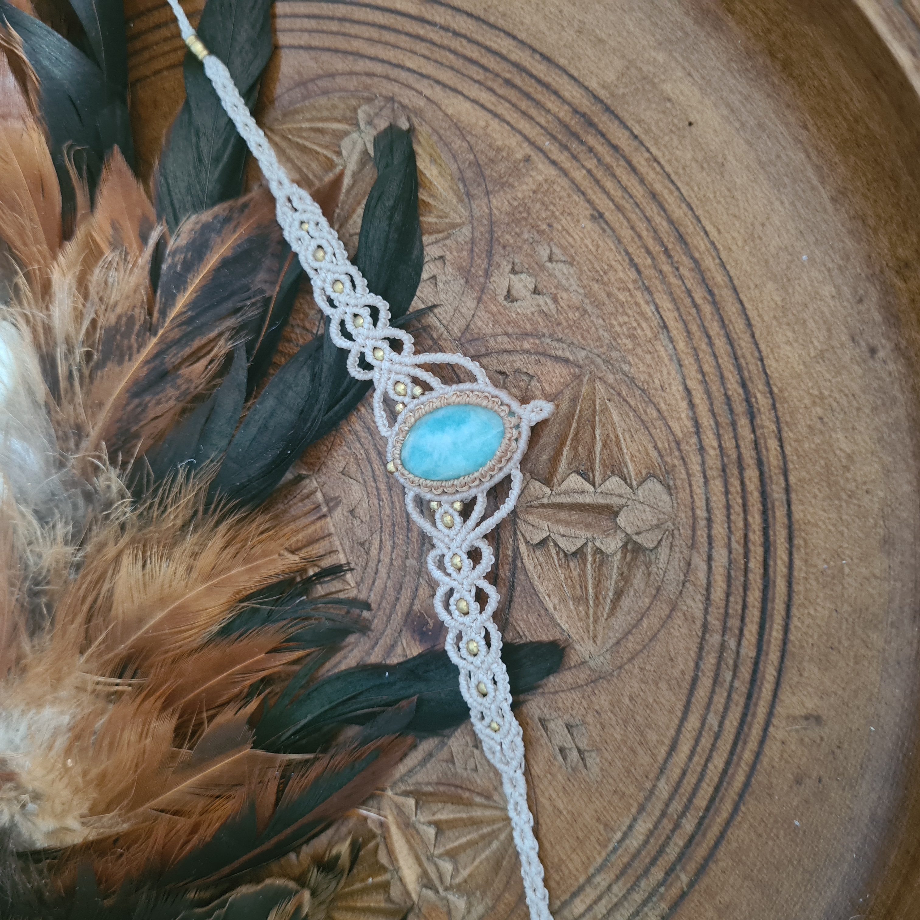 Macramé choker Amazoniet